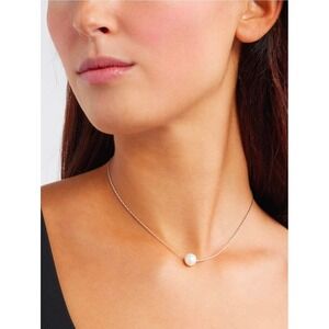 Nordstrom Demi Fine Freshwater Pearl Pendant Necklace Sterling Silver Plated NEW